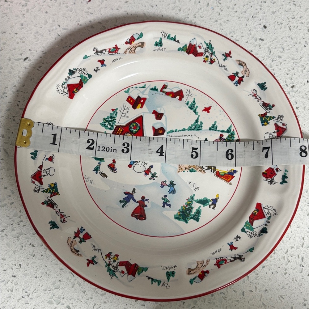 Farberware White Christmas 1995 Winter Scene Dessert Salad Plates - Set of 4 - Picture 9 of 9